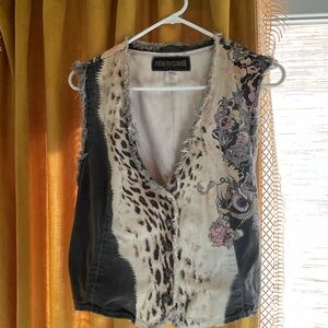Roberto Cavalli Paisley Animal Print Vest